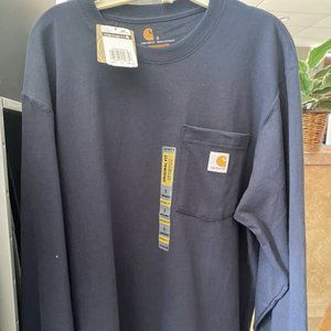 Carhartt Navy Workwear Pocket Long Sleeve T-Shirt